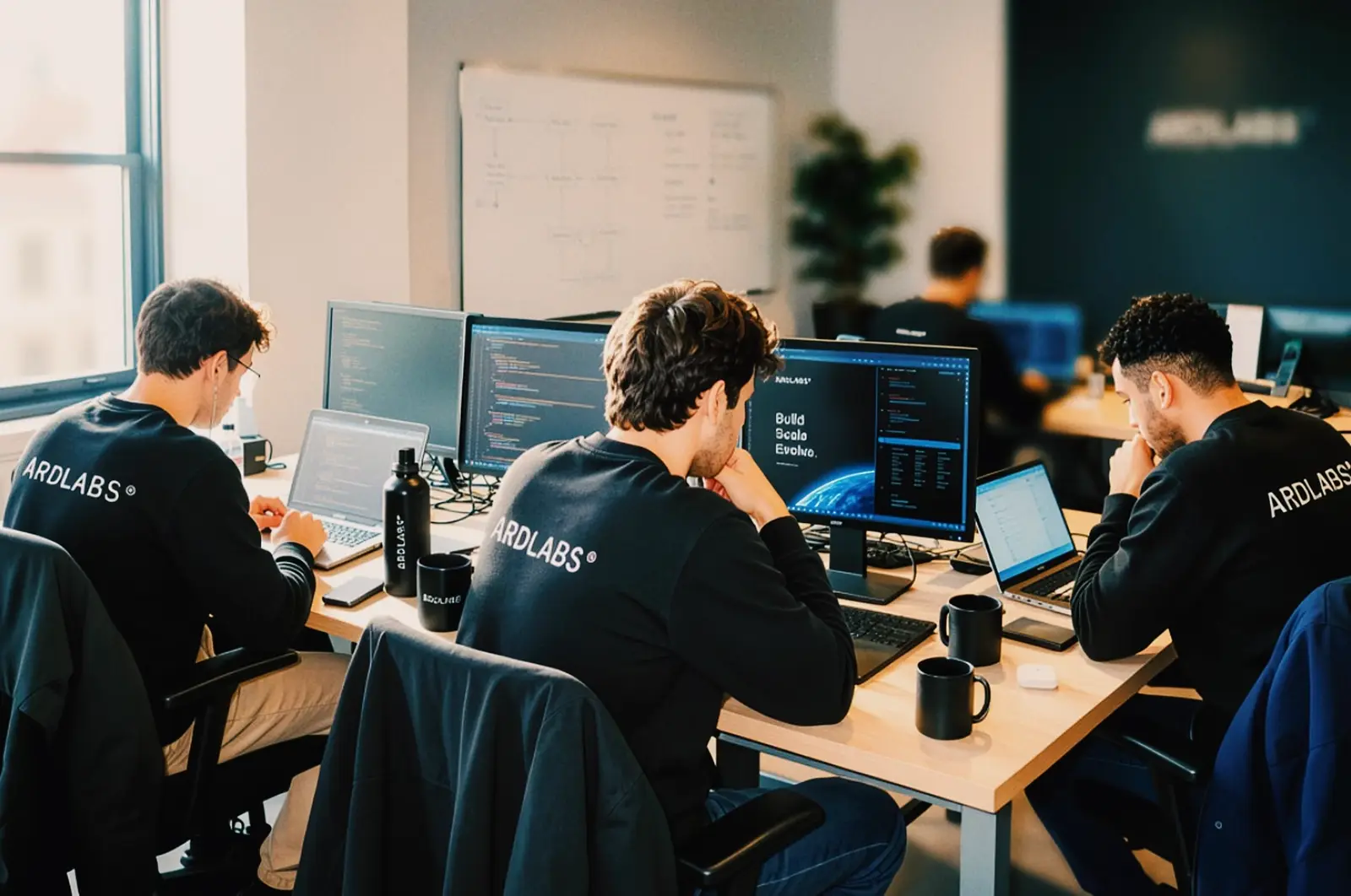The ARDLABS studio — engineers at work in the Prague office.